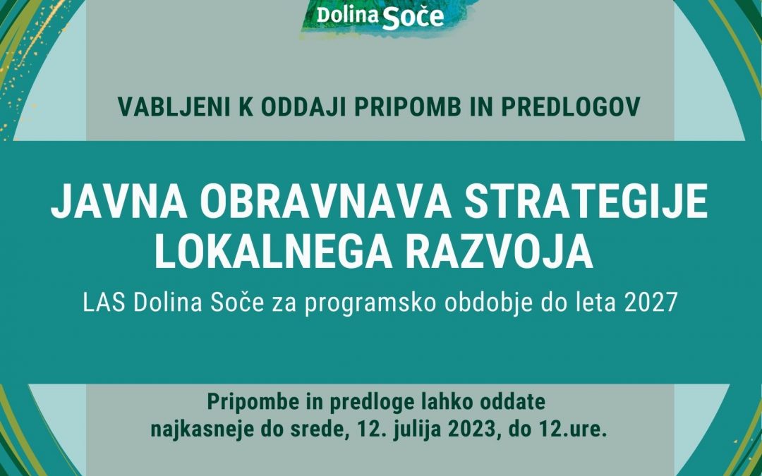 Javna obravnava strategije lokalnega razvoja LAS